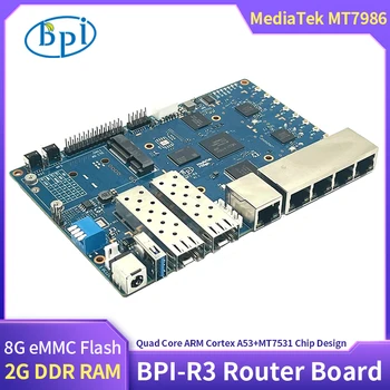 Плата маршрутизатора Banana Pi BPI R3 MediaTek MT7986 Четырехъядерный ARM A53 + чип MT7531A 2G DDR RAM 8G eMMC Flash С Поддержкой Wi-Fi 6/6E