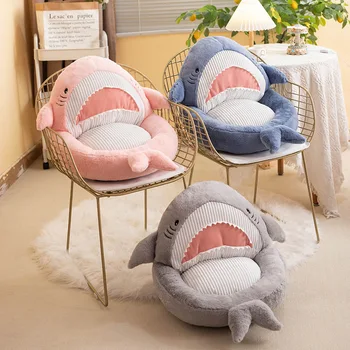 Подушка для сиденья с мультяшной акулой, спинка одного стула, офисная подушка для сидячего образа жизни, Татами, коврик для приклада в студенческом общежитии