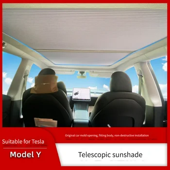 Подходит для оригинальной модели автомобиля Tesla ModelY выдвижной солнцезащитный козырек солнцезащитный крем для крыши люк в крыше изоляционные аксессуары доска