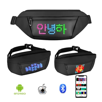 Полноцветный светодиодный рюкзак Smart Pixel RGB, унисекс, Нагрудная сумка, Функциональная сумка через плечо, модная сумка-мессенджер со светодиодным дисплеем, приложение