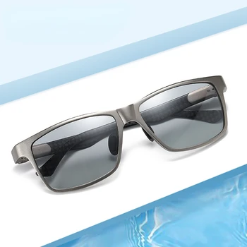 Поляризованные солнцезащитные очки из углеродного волокна, Мужские Алюминиево-Магниевые Фотохромные Солнцезащитные Очки с антибликовым покрытием, Прямоугольные Очки ночного видения