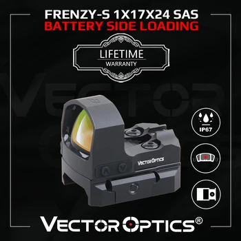 Прицел Vector Optics Frenzy-S 1x17x24 SAS с боковой загрузкой батареи, Красный Точечный Прицел с Датчиком движения и Автоматическим отключением Для Пистолета G2C G17 G19