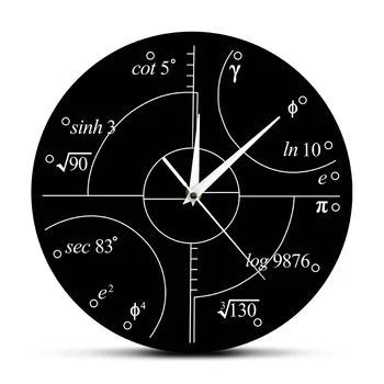 Продвинутая Математика Иррациональные числа Настенные часы Наука Математическое Настенное искусство Современные Часы Настенные часы Декор класса Подарок учителям