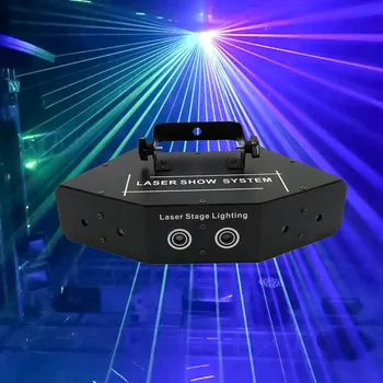 Профессиональный лазерный луч RGB 6 Eyes Laster Light DMX Сценический светильник для дискотек, танцевальных залов, баров, ночного клуба KTV, Свадьбы, семейной вечеринки