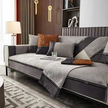Роскошный чехол для дивана из мраморной саржи, Жаккардовое полотенце для спинки дивана, Противоскользящий чехол для диванной подушки, чехлы для защиты мебели
