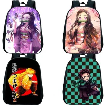 Рюкзак для детского сада из японского аниме Demon Slayer для мальчиков и девочек, Мультяшная школьная сумка, Водонепроницаемая сумка для книг, маленькие рюкзаки Mochila