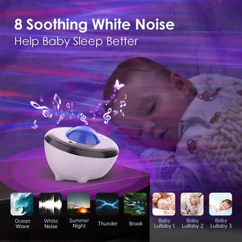 Светодиодный Звездный Проектор Galaxy Night Light Проектор Работает с Bluetooth Динамиком Белый Шум Aurora Проектор для Спальни Детей Взрослых