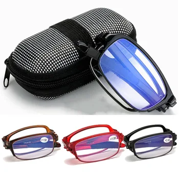 Складные очки для чтения в оправе TR с коробкой Для Мужчин и Женщин, Маленькие Компьютерные очки с дальним прицелом, Очки для защиты от радиационной пресбиопии