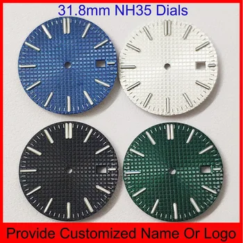 Стерильные циферблаты NH35 31,8 мм, модифицированные A-P Watches Серии 15510, Снабжены индивидуальными зелеными светящимися деталями для часов с Вашим логотипом