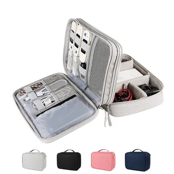 Сумка-органайзер для аксессуаров для электроники, Сумка-органайзер для кабеля для путешествий, Универсальная сумка для гаджетов для путешествий для USB-кабельного привода, SD-карта для автомобиля