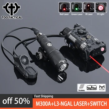Тактический Лазер С ИК-подсветкой L3-NGAL Surefir M300A MINI Scout Light Красный Зеленый Точечный Инфракрасный лазер для Страйкбола Ngal UNAxon Switch