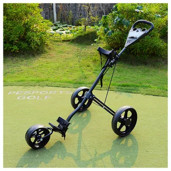Тележка для гольфа PLAYEAGLE на 3 колесах, легкая Складная тележка для сумки для гольфа, тележка из алюминиевого сплава с держателем зонта, креплением для бутылочной клетки