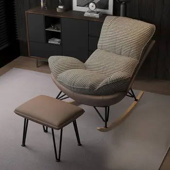 Технологичное тканевое кресло-качалка, кресло для Ленивого отдыха, Легкое Роскошное кресло-качалка для гостиной, балкон для сна, Одноместный диван-кресло