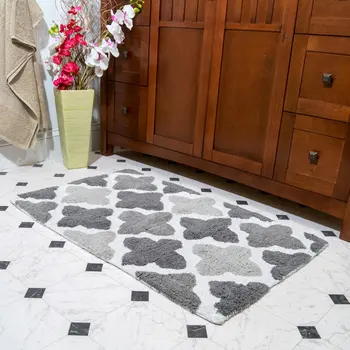 Фантастический Марокканский Моющийся серый коврик для ванной из 2 частей (21 