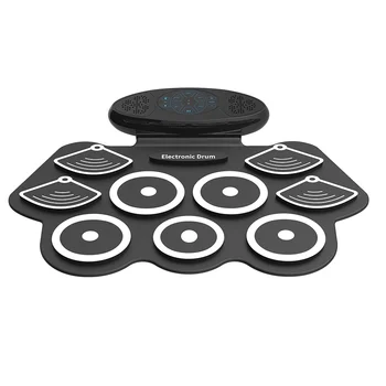 Цифровая Электронная ударная установка Компактный размер USB Силиконовая ударная установка 9 барабанных колодок с ножными педалями для барабанов Аксессуары для барабанов