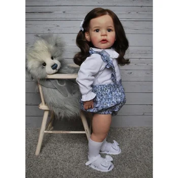 24-дюймовая Возрожденная Малышка Реалистичная Кукла Для Девочек, Уже Раскрашенная Готовая Сэнди, Популярная Реалистичная Мягкая На Ощупь 3D Художественная Кукла из кожи