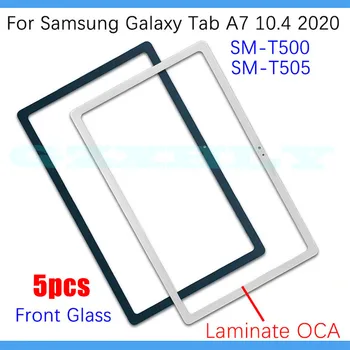 5 шт. для Samsung Galaxy Tab A7 2020 T500 T505 Переднее стекло с ОСА (без сенсорного планшета) Замена внешней панели ЖК-экрана