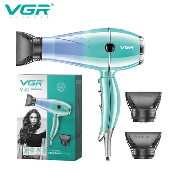 Высокоскоростной Фен для волос Салона Воздуходувки Vgr452 с отрицательным Ионом, бытовой Фен для волос высокой мощности 2000 Вт