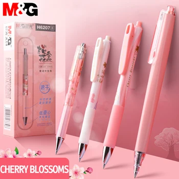 Гелевая ручка M & G Cherry Blossom, Механический Грифель для Карандашей 0,5 мм, Набор для Заправки Розовых Подарочных Ручек для Девочек, Школьные принадлежности Back To School