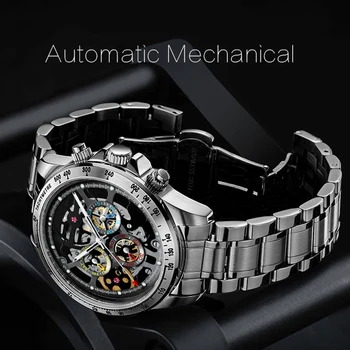 Мужские механические часы с каркасом Класса люкс HAIQIN DESIGN Автоматические часы из нержавеющей стали для мужчин pagani design Reloj hombres