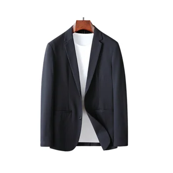 Мужской пиджак M-small, свадебное вечернее платье, модный дизайн, черный повседневный свободный костюм