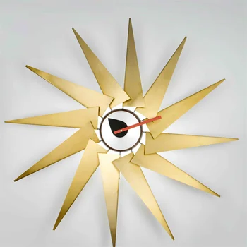 Настенные часы Nordic Nelson Турбина Креативные часы с Ветряной мельницей Латунный кварцевый Скользящий Импортный механизм 77 см Домашний декор Часы для гостиной