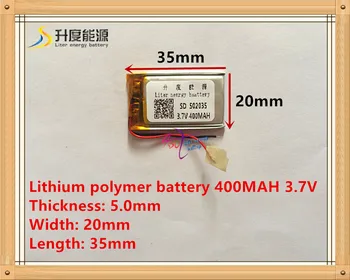 Питание полимерно-литиевая батарея 502035 3,7В 052035 400 мАч MP3 MP4 MP5 батарея Bluetooth гарнитура батарея