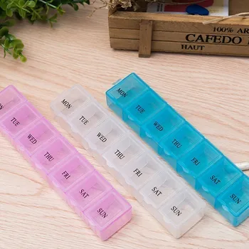 Пластиковая коробка для таблеток, Портативная изысканная трехцветная пластиковая Коробка для хранения лекарств на 7 дней, отделение лекарств