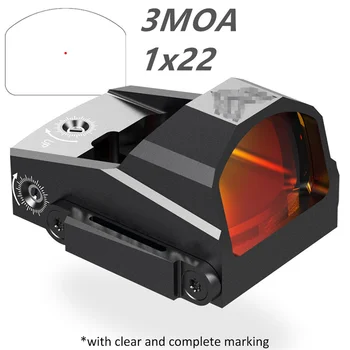 Светоотражающий Оптический Прицел 3 MOA Mini Red Dot Sight Тактический Охотничий для Пистолета SF Pistol Cut RMR Print 1x22 Рефлекторный Прицел