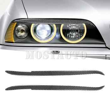 Серия E39 Из Мягкого Углеродного волокна, крышка для глаз, Накладка для Бровей Для BMW 5 1997-2003 2 шт.